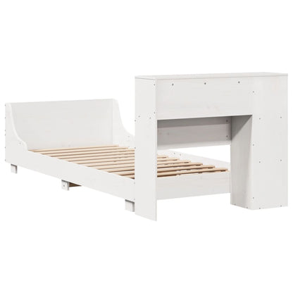 vidaXL Bed Frame without Mattress White 75x190 cm Small Single Solid Wood Pine