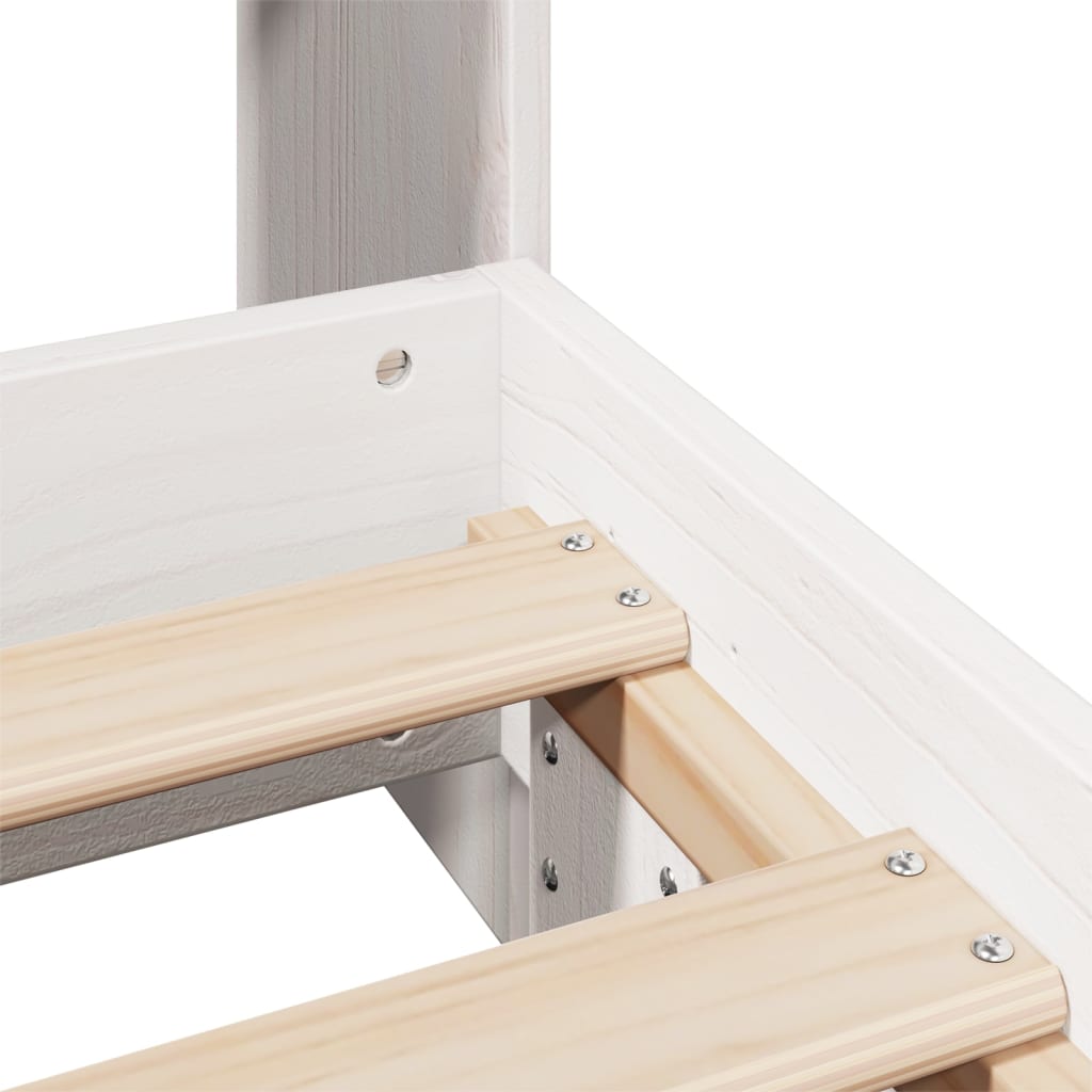 vidaXL Bed Frame without Mattress White 75x190 cm Small Single Solid Wood Pine