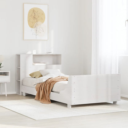 vidaXL Bed Frame without Mattress White 75x190 cm Small Single Solid Wood Pine