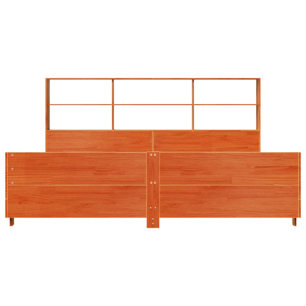vidaXL Bed Frame without Mattress Wax Brown 200x200 cm Solid Wood Pine