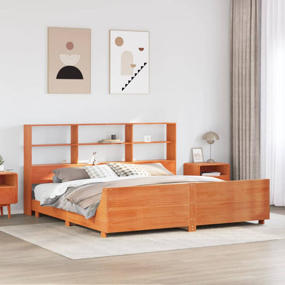 vidaXL Bed Frame without Mattress Wax Brown 180x200 cm Super King Solid Wood Pine