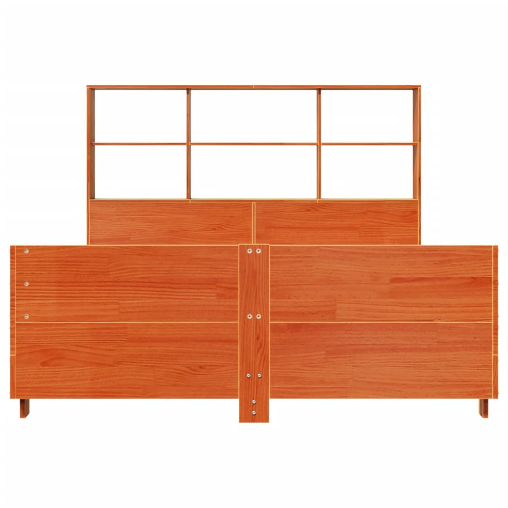vidaXL Bed Frame without Mattress Wax Brown 140x200 cm Solid Wood Pine