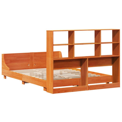 vidaXL Bed Frame without Mattress Wax Brown 140x200 cm Solid Wood Pine