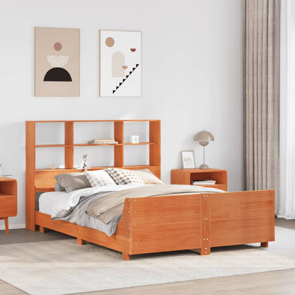 vidaXL Bed Frame without Mattress Wax Brown 140x200 cm Solid Wood Pine