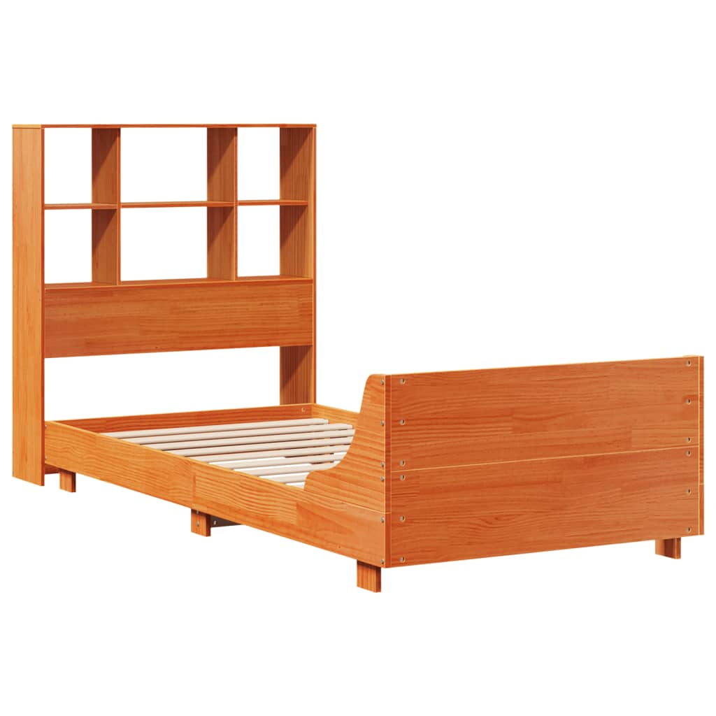 vidaXL Bed Frame without Mattress Wax Brown 100x200 cm Solid Wood Pine