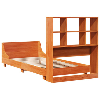 vidaXL Bed Frame without Mattress Wax Brown 100x200 cm Solid Wood Pine