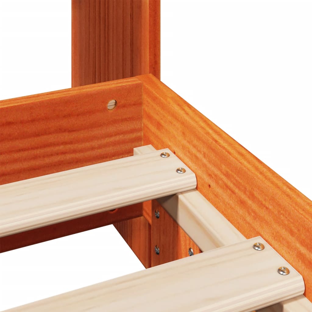 vidaXL Bed Frame without Mattress Wax Brown 100x200 cm Solid Wood Pine