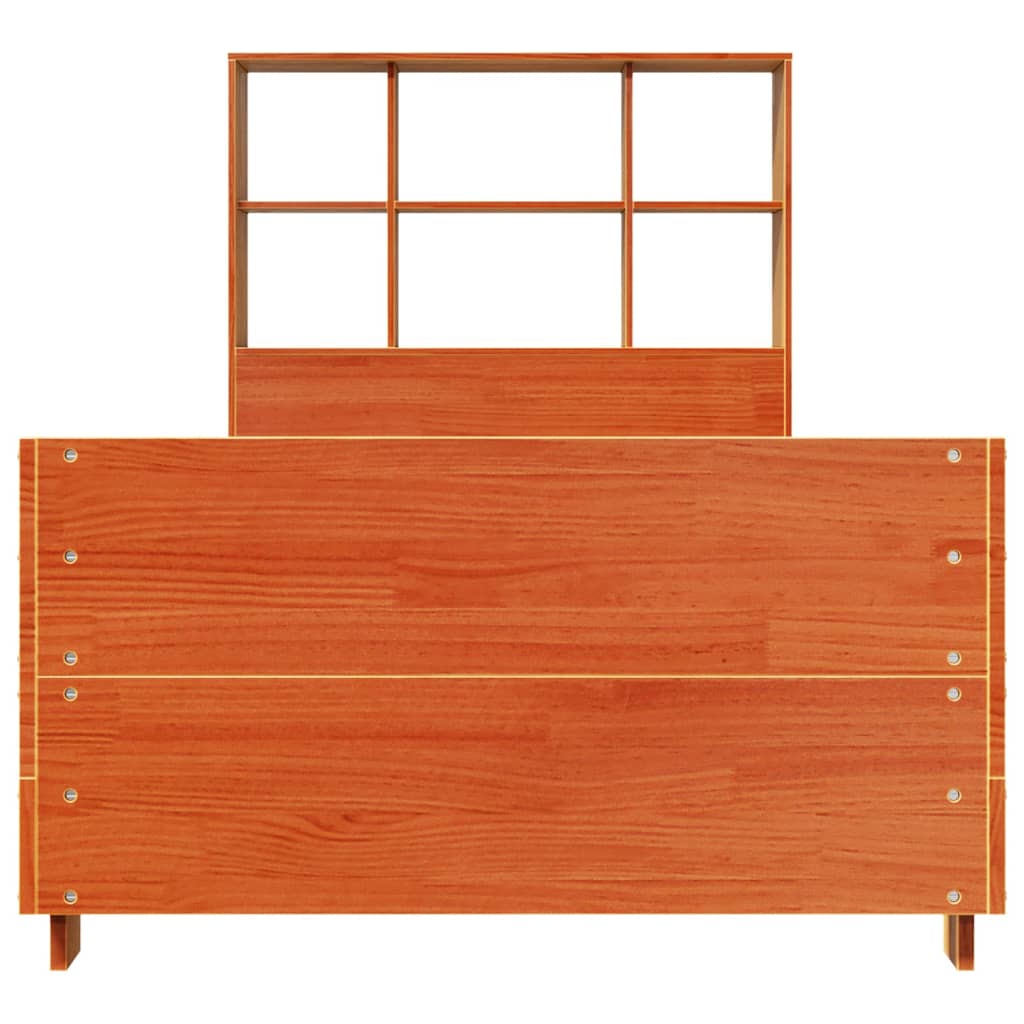vidaXL Bed Frame without Mattress Wax Brown 75x190 cm Small Single Solid Wood Pine