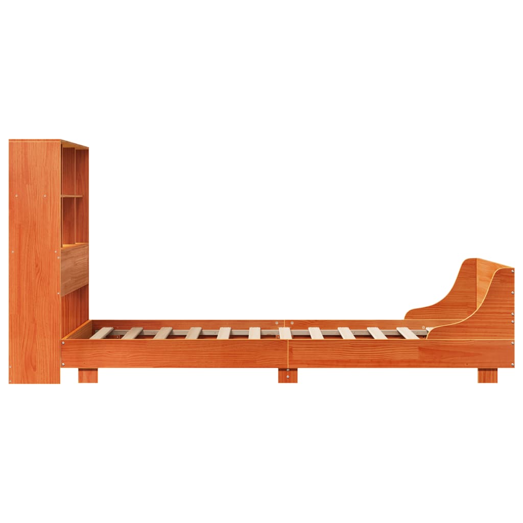 vidaXL Bed Frame without Mattress Wax Brown 75x190 cm Small Single Solid Wood Pine