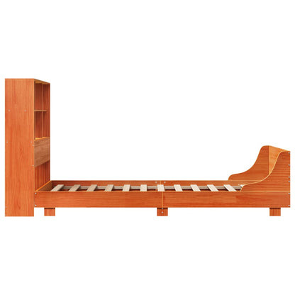 vidaXL Bed Frame without Mattress Wax Brown 75x190 cm Small Single Solid Wood Pine