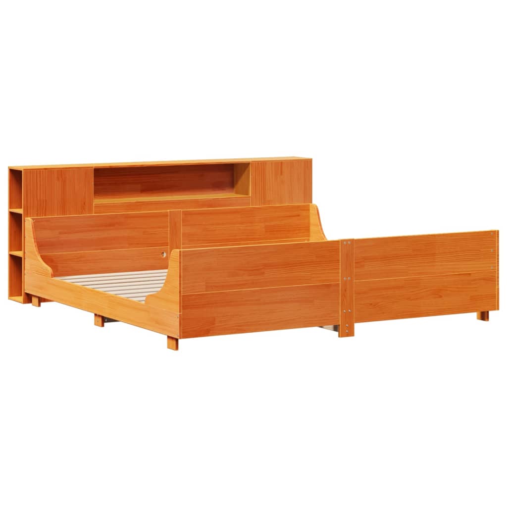 vidaXL Bed Frame without Mattress Wax Brown 200x200 cm Solid Wood Pine
