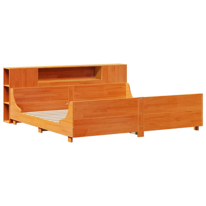 vidaXL Bed Frame without Mattress Wax Brown 200x200 cm Solid Wood Pine