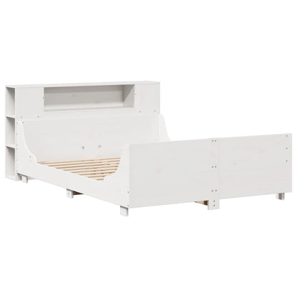 vidaXL Bed Frame without Mattress White 150x200 cm King Size Solid Wood Pine