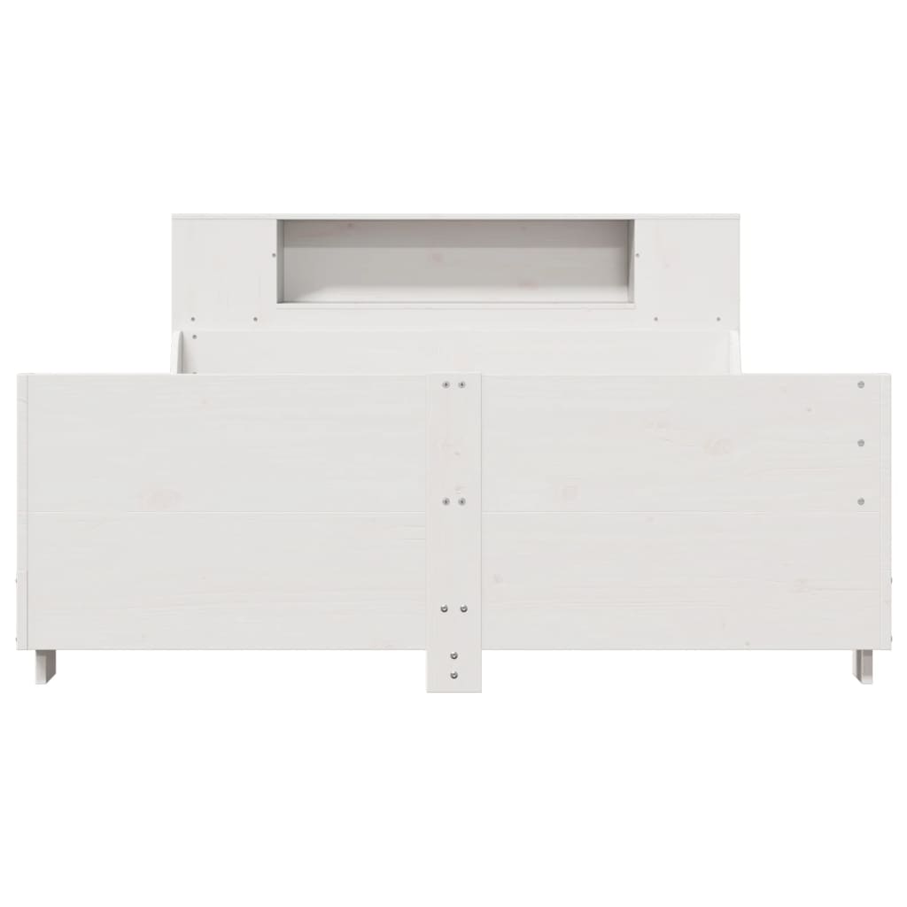 vidaXL Bed Frame without Mattress White 150x200 cm King Size Solid Wood Pine