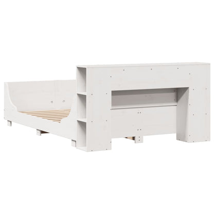 vidaXL Bed Frame without Mattress White 150x200 cm King Size Solid Wood Pine