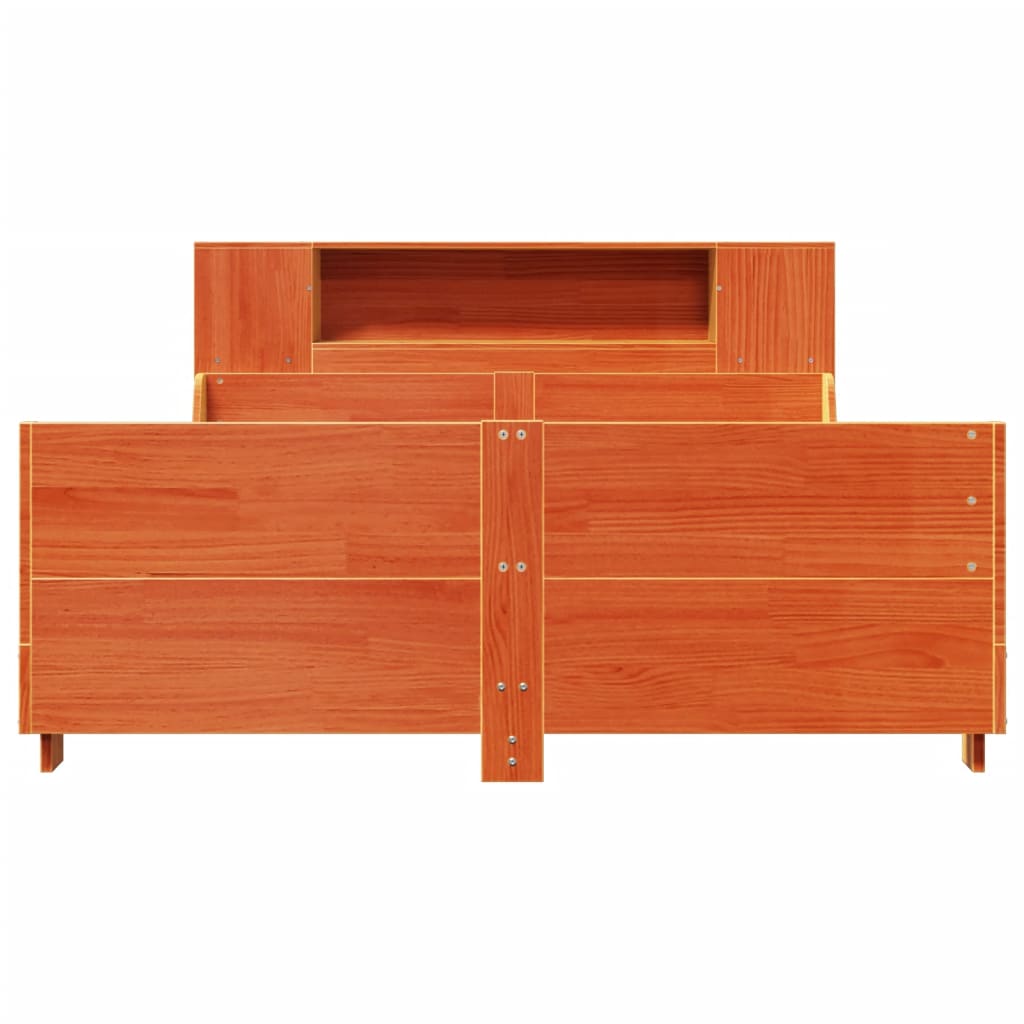 vidaXL Bed Frame without Mattress Wax Brown 150x200 cm King Size Solid Wood Pine