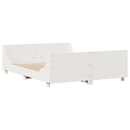 vidaXL Bed Frame without Mattress White 120x200 cm Solid Wood Pine