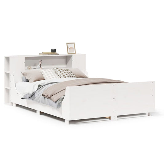 vidaXL Bed Frame without Mattress White 140x190 cm Solid Wood Pine