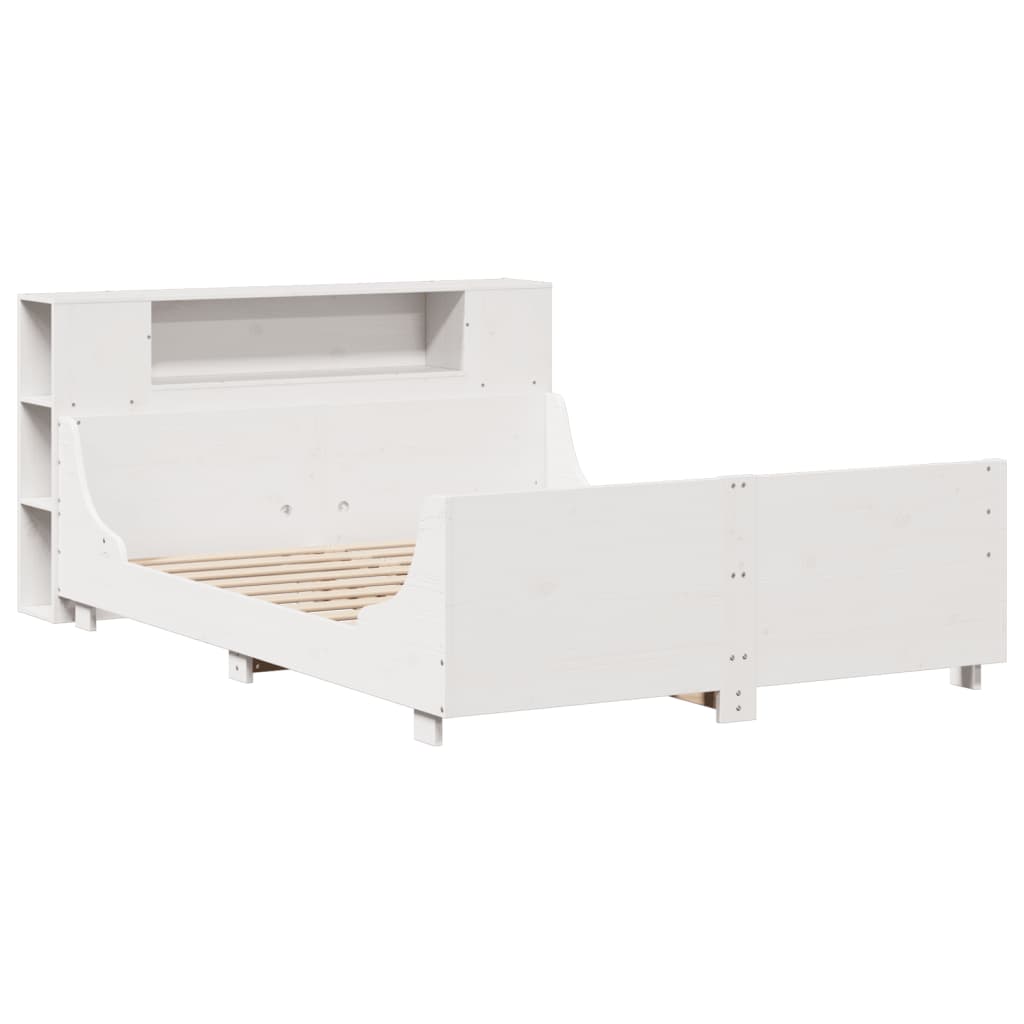 vidaXL Bed Frame without Mattress White 140x190 cm Solid Wood Pine