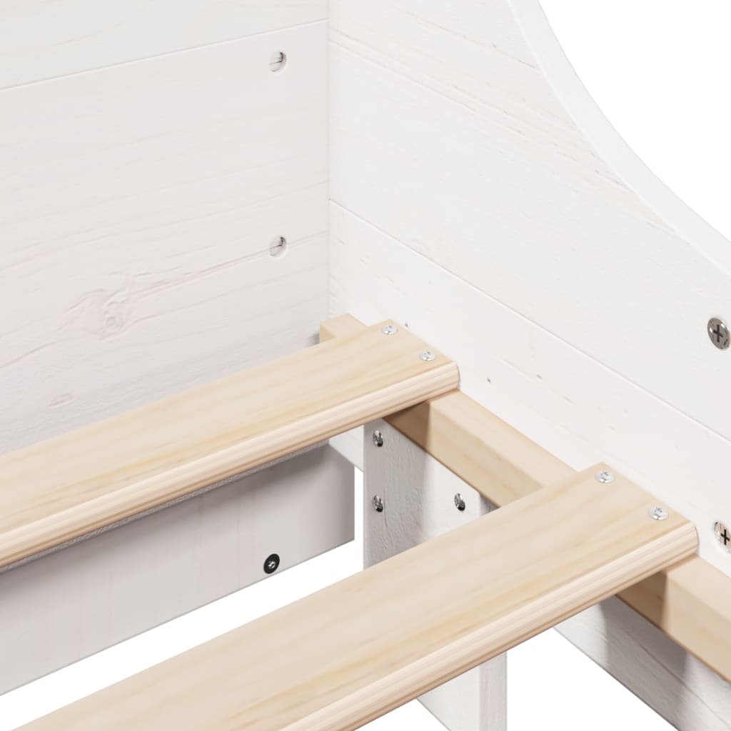vidaXL Bed Frame without Mattress White 140x190 cm Solid Wood Pine