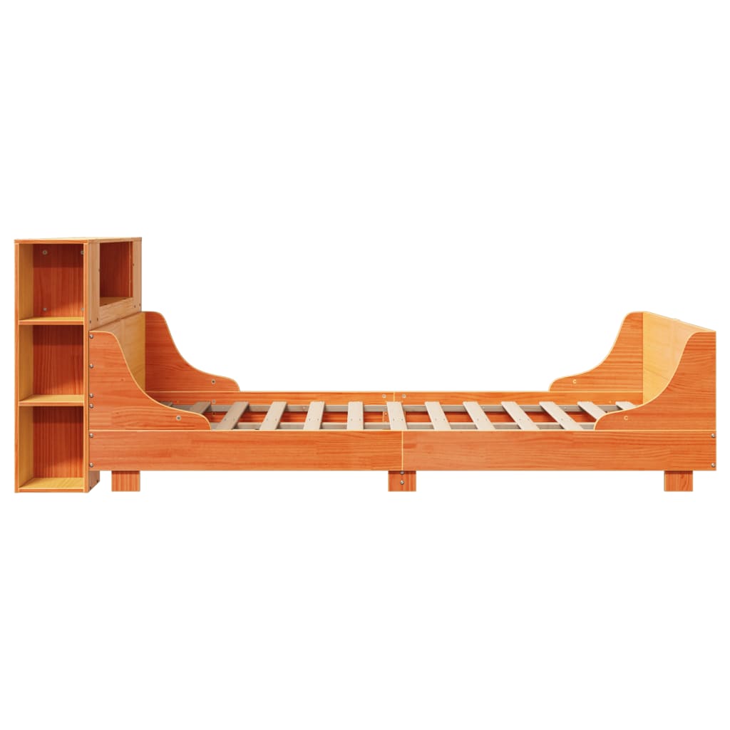 vidaXL Bed Frame without Mattress Wax Brown 140x190 cm Solid Wood Pine