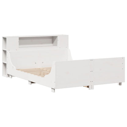 vidaXL Bed Frame without Mattress White 135x190 cm Double Solid Wood Pine