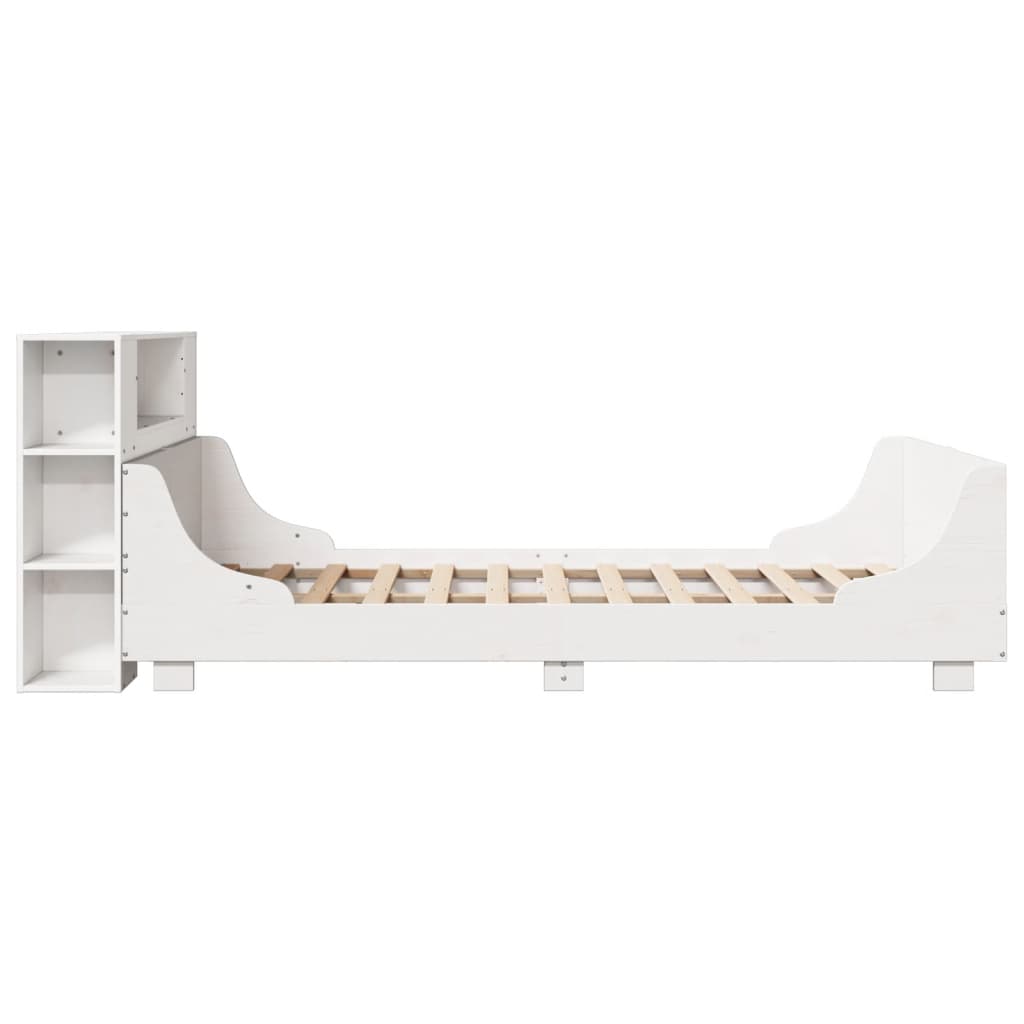 vidaXL Bed Frame without Mattress White 135x190 cm Double Solid Wood Pine
