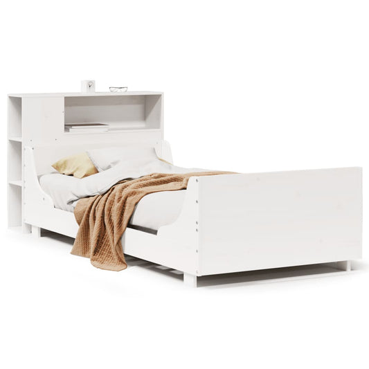 vidaXL Bed Frame without Mattress White 90x190 cm Single Solid Wood Pine