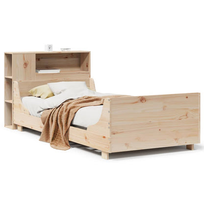 vidaXL Bed Frame without Mattress 75x190 cm Small Single Solid Wood Pine