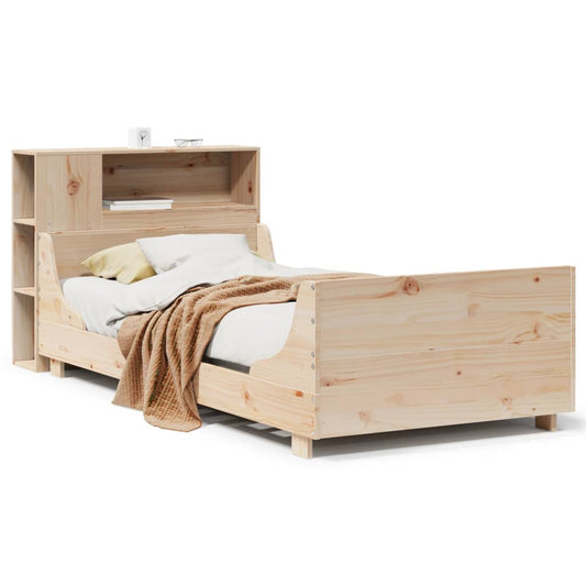 vidaXL Bed Frame without Mattress 75x190 cm Small Single Solid Wood Pine