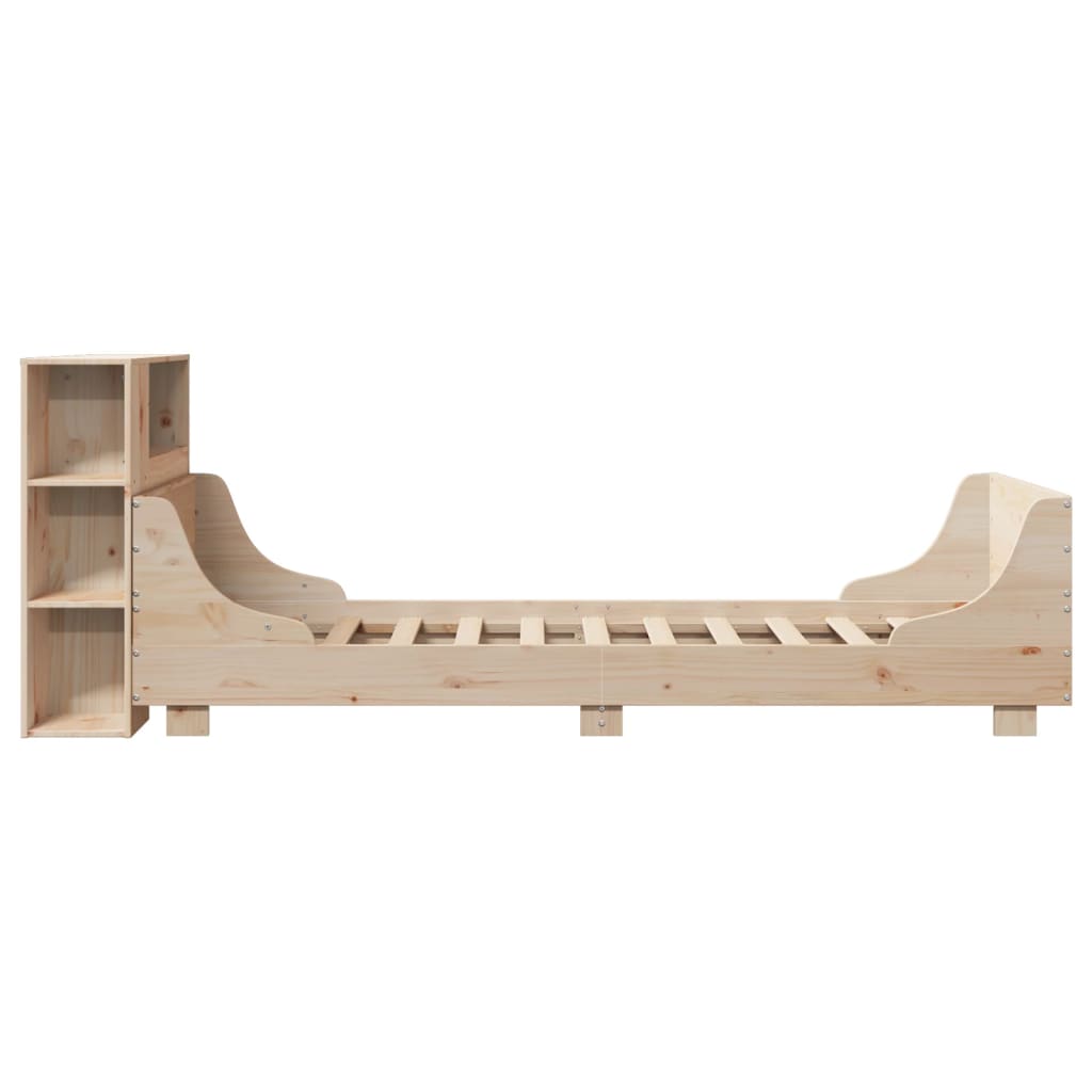 vidaXL Bed Frame without Mattress 75x190 cm Small Single Solid Wood Pine
