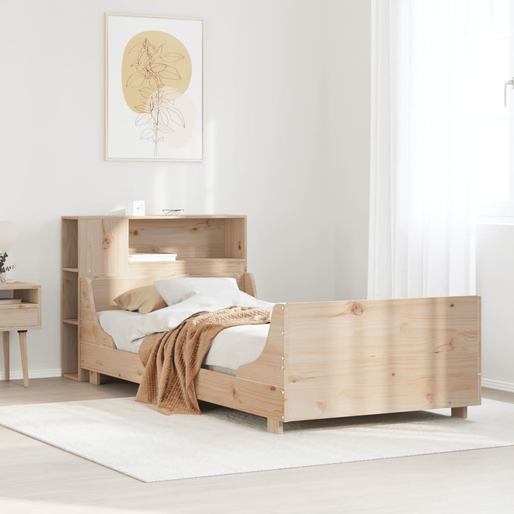vidaXL Bed Frame without Mattress 75x190 cm Small Single Solid Wood Pine