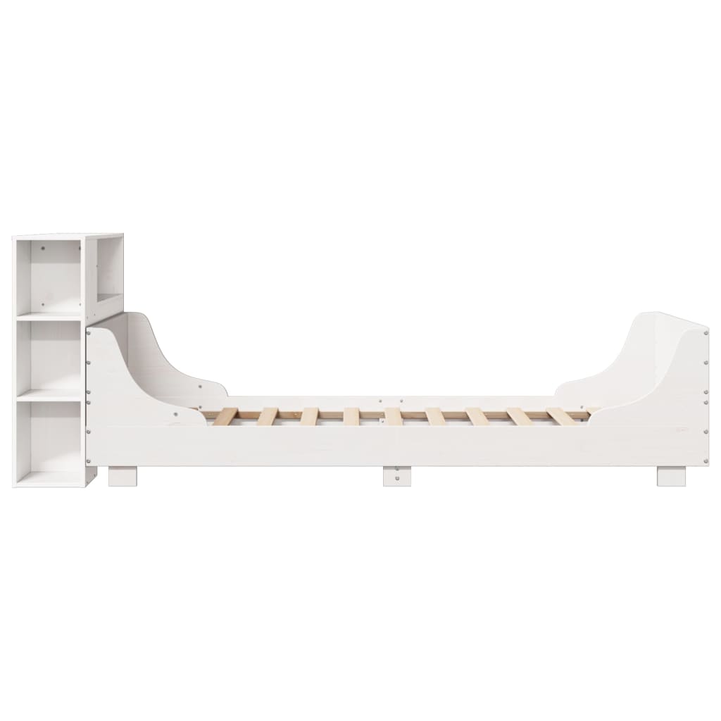 vidaXL Bed Frame without Mattress White 75x190 cm Small Single Solid Wood Pine