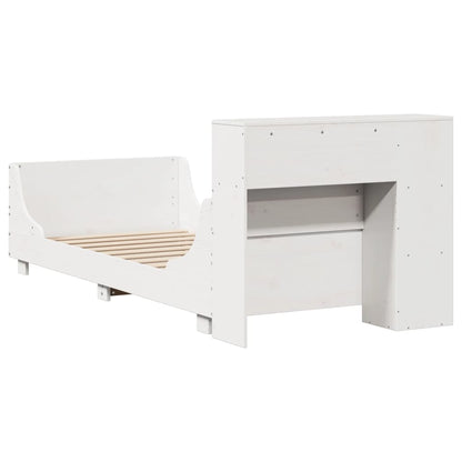 vidaXL Bed Frame without Mattress White 75x190 cm Small Single Solid Wood Pine