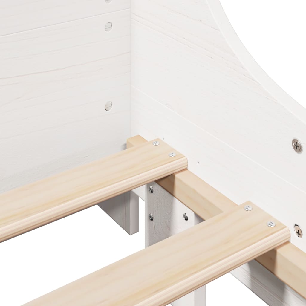 vidaXL Bed Frame without Mattress White 75x190 cm Small Single Solid Wood Pine