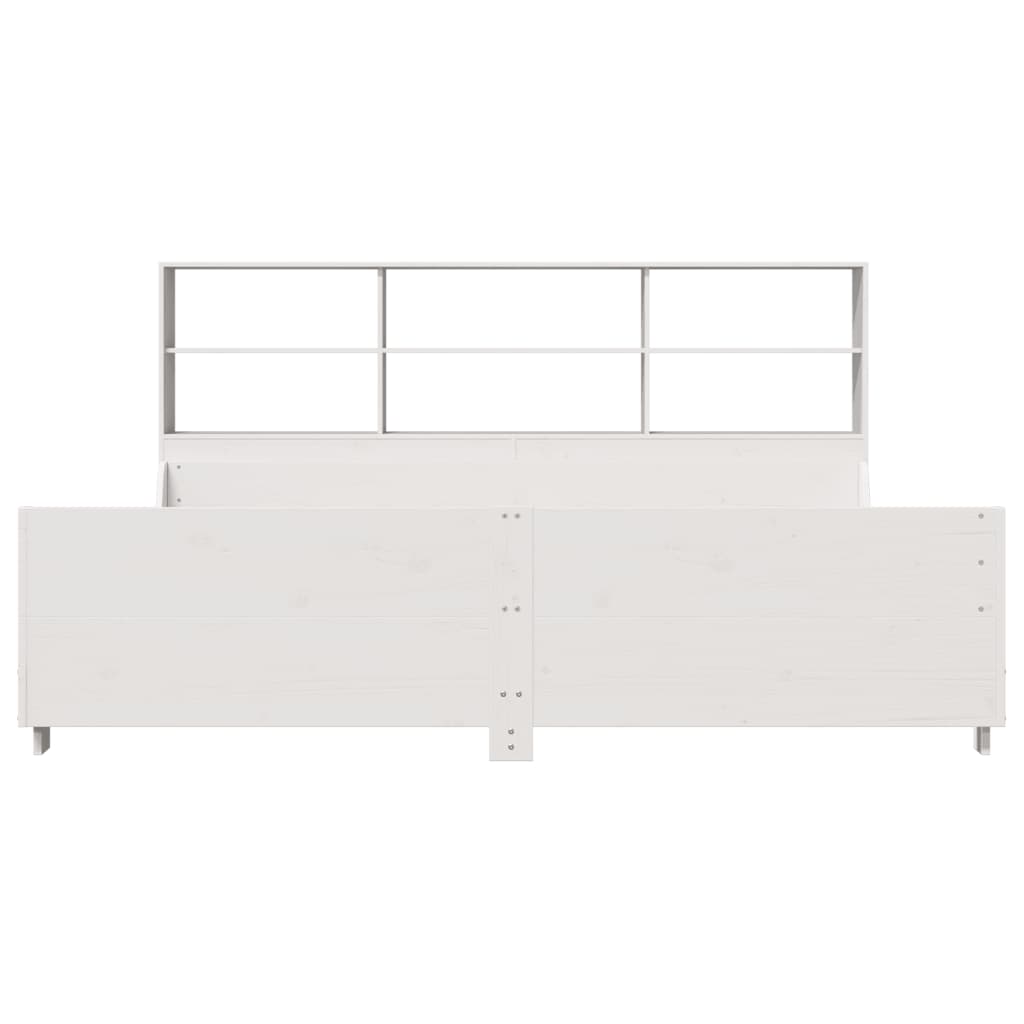 vidaXL Bookcase Bed without Mattress White 180x200 cm Super King Solid Wood