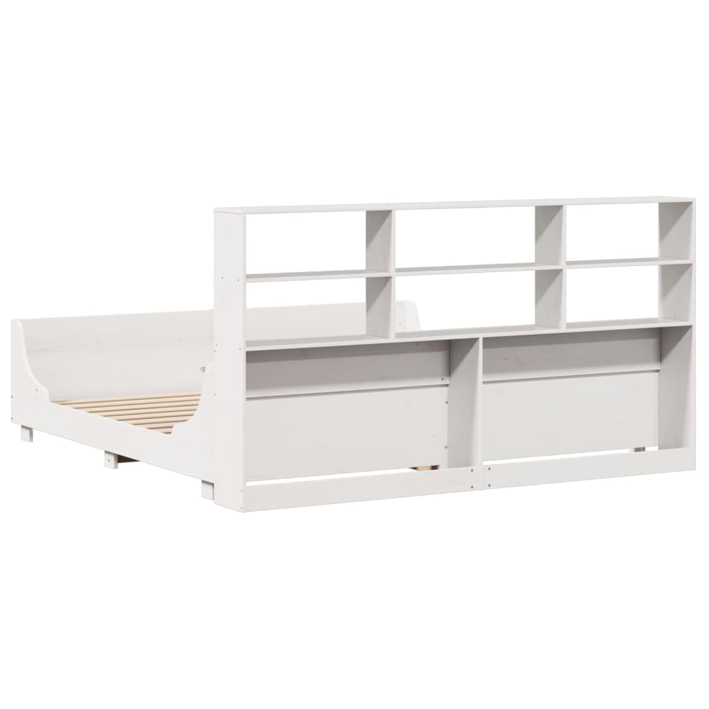 vidaXL Bookcase Bed without Mattress White 180x200 cm Super King Solid Wood