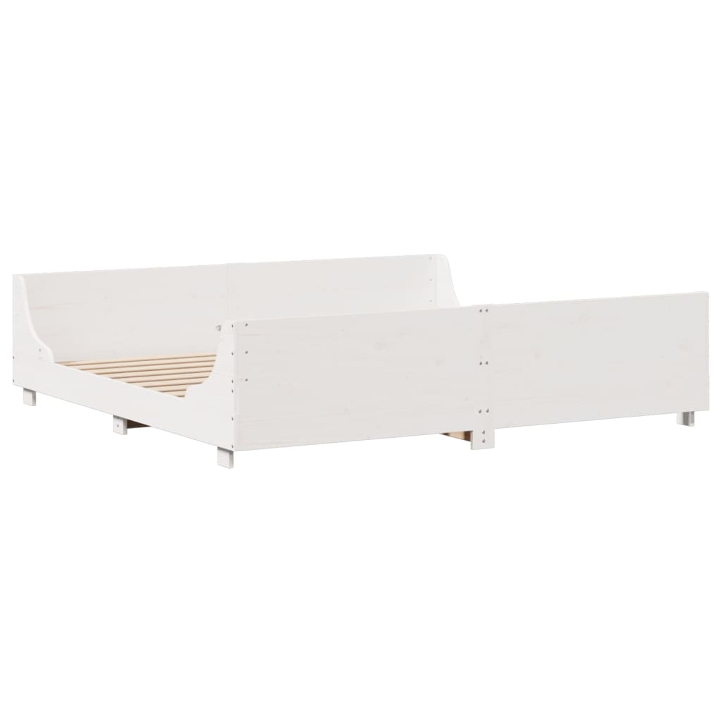 vidaXL Bookcase Bed without Mattress White 180x200 cm Super King Solid Wood