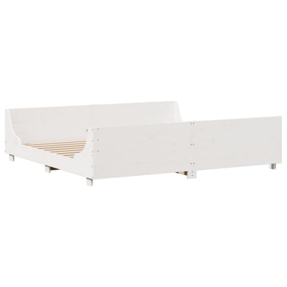 vidaXL Bookcase Bed without Mattress White 180x200 cm Super King Solid Wood