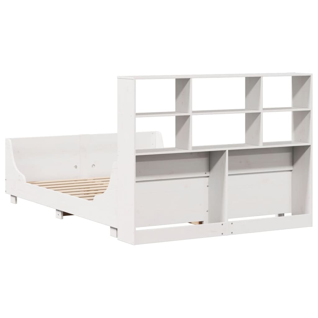 vidaXL Bookcase Bed without Mattress White 160x200 cm Solid Wood