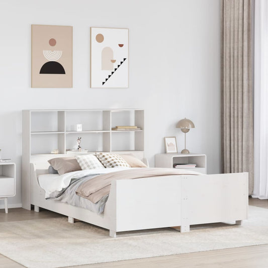 vidaXL Bookcase Bed without Mattress White 160x200 cm Solid Wood