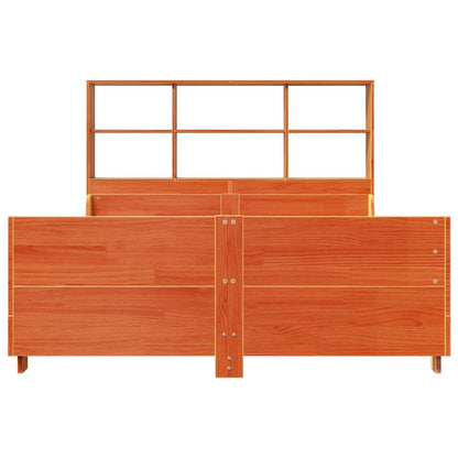 vidaXL Bookcase Bed without Mattress Wax Brown 150x200 cm King Size Solid Wood