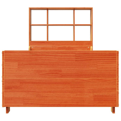 vidaXL Bookcase Bed without Mattress Wax Brown 100x200 cm Solid Wood