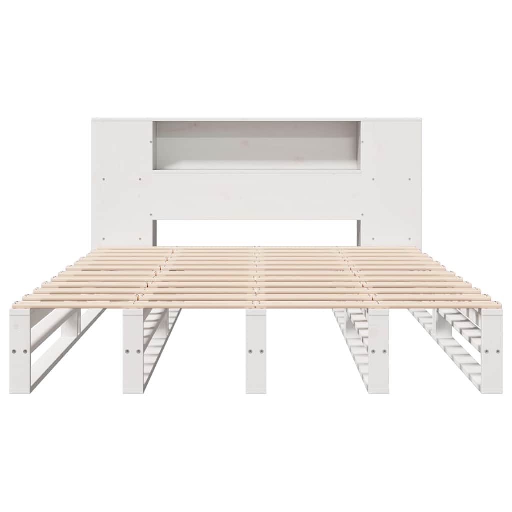 vidaXL Bookcase Bed without Mattress White 140x200 cm Solid Wood