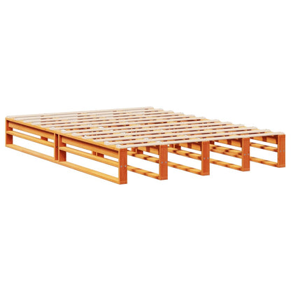 vidaXL Bookcase Bed without Mattress Wax Brown 140x200 cm Solid Wood