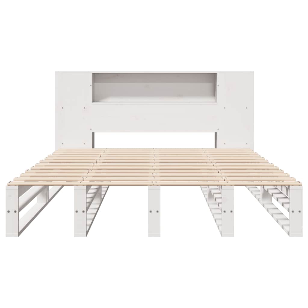 vidaXL Bookcase Bed without Mattress White 150x200 cm King Size Solid Wood