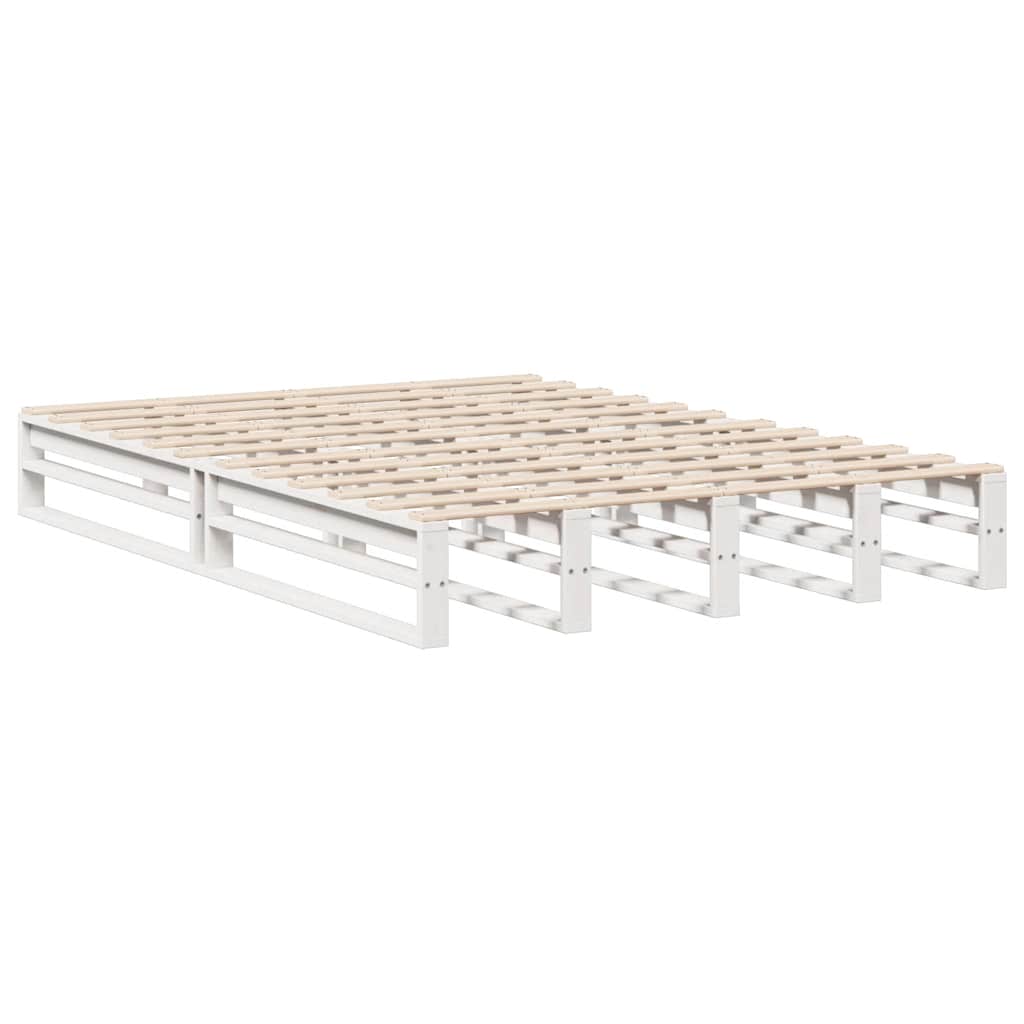 vidaXL Bookcase Bed without Mattress White 150x200 cm King Size Solid Wood
