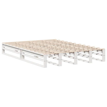 vidaXL Bookcase Bed without Mattress White 150x200 cm King Size Solid Wood