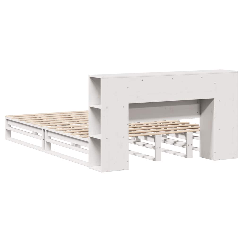 vidaXL Bookcase Bed without Mattress White 150x200 cm King Size Solid Wood
