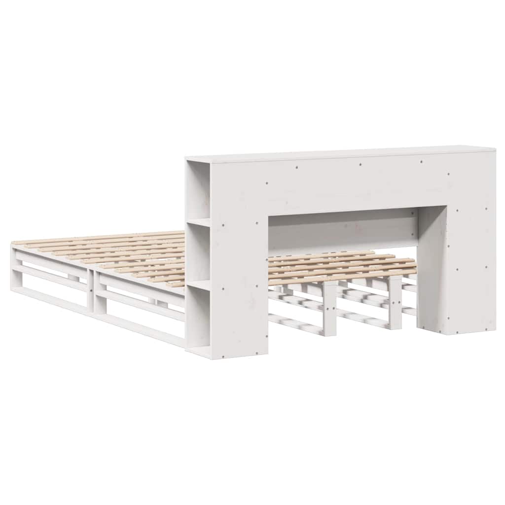 vidaXL Bookcase Bed without Mattress White 160x200 cm Solid Wood